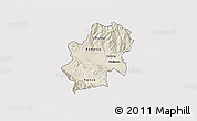 Shaded Relief 3D Map of Radovis, cropped outside