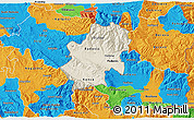 Shaded Relief 3D Map of Radovis, political outside