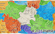 Shaded Relief 3D Map of Radovis, political shades outside