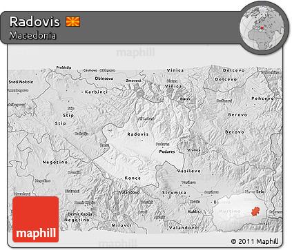 Silver Style 3D Map of Radovis