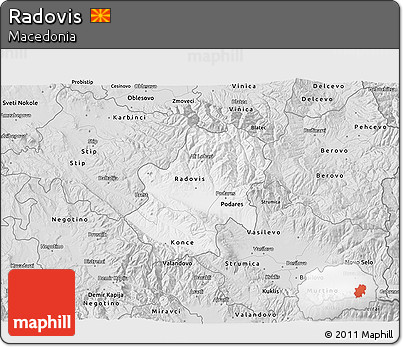 Silver Style 3D Map of Radovis