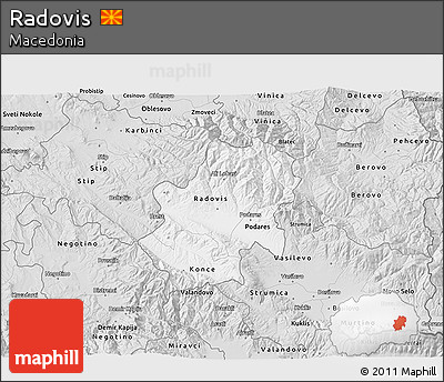 Silver Style 3D Map of Radovis