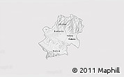 Silver Style 3D Map of Radovis, single color outside