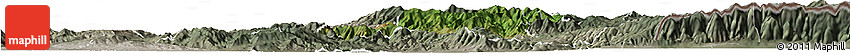 Satellite Horizon Map of Radovis, semi-desaturated Satellite Horizon Map of Radovis, semi-desaturated