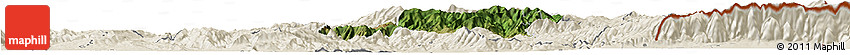 Satellite Horizon Map of Radovis, shaded relief outside Satellite Horizon Map of Radovis, shaded relief outside