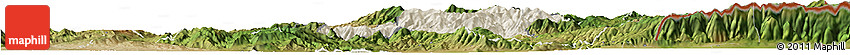 Shaded Relief Horizon Map of Radovis, satellite outside Shaded Relief Horizon Map of Radovis, satellite outside