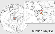 Blank Location Map of Radovis, within the entire country
