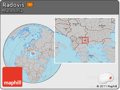 Gray Location Map of Radovis