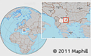 Gray Location Map of Radovis, highlighted country
