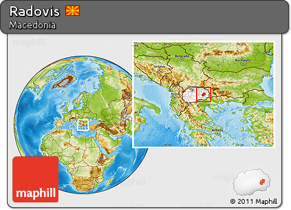 Physical Location Map of Radovis, highlighted country