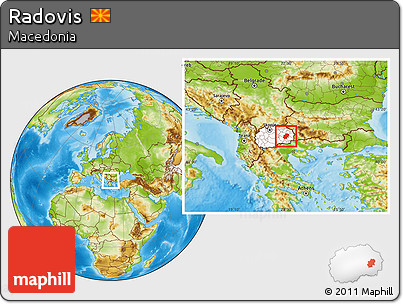 Physical Location Map of Radovis, highlighted country