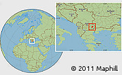 Savanna Style Location Map of Radovis, within the entire country