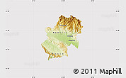 Physical Map of Radovis, cropped outside
