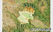 Physical Map of Radovis, satellite outside