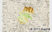 Physical Map of Radovis, shaded relief outside