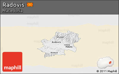 Classic Style Panoramic Map of Radovis, single color outside