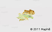 Physical Panoramic Map of Radovis, cropped outside
