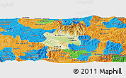 Physical Panoramic Map of Radovis, political outside