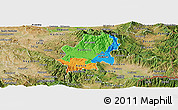 Political Panoramic Map of Radovis, satellite outside