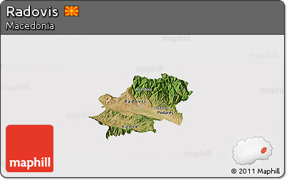 Satellite Panoramic Map of Radovis, cropped outside