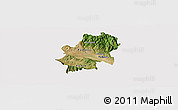 Satellite Panoramic Map of Radovis, cropped outside
