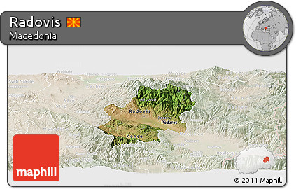 Satellite Panoramic Map of Radovis, lighten