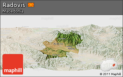 Satellite Panoramic Map of Radovis, lighten