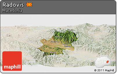 Satellite Panoramic Map of Radovis, lighten