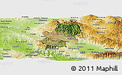Satellite Panoramic Map of Radovis, physical outside