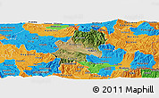 Satellite Panoramic Map of Radovis, political outside