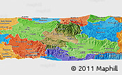 Satellite Panoramic Map of Radovis, political shades outside