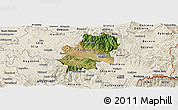 Satellite Panoramic Map of Radovis, shaded relief outside