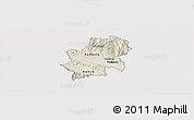 Shaded Relief Panoramic Map of Radovis, cropped outside