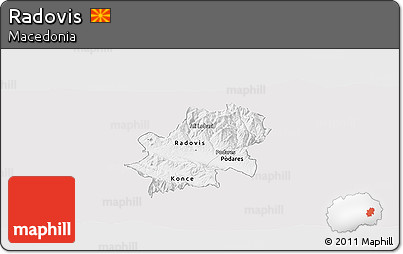 Silver Style Panoramic Map of Radovis, single color outside