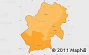 Political Shades Simple Map of Radovis, cropped outside