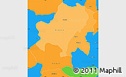 Political Shades Simple Map of Radovis, political outside