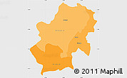 Political Shades Simple Map of Radovis, single color outside