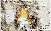 Physical 3D Map of Resen, semi-desaturated