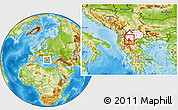 Physical Location Map of Resen, highlighted country