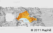 Political Panoramic Map of Resen, lighten, desaturated