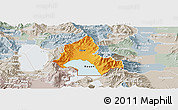 Political Panoramic Map of Resen, lighten, semi-desaturated