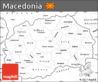 Blank Simple Map of Macedonia
