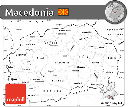 Blank Simple Map of Macedonia