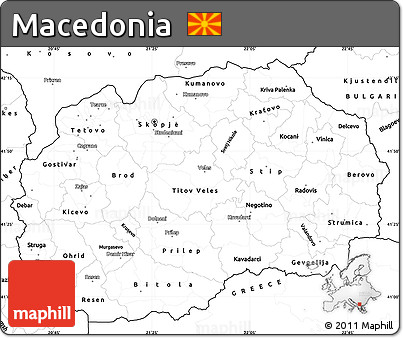 Blank Simple Map of Macedonia