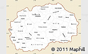 Classic Style Simple Map of Macedonia, single color outside