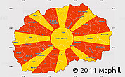 Flag Simple Map of Macedonia, flag centered