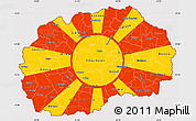 Flag Simple Map of Macedonia, flag aligned to the middle