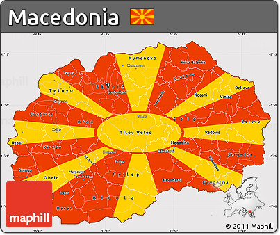 Flag Simple Map of Macedonia, flag rotated