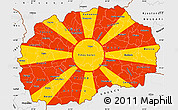 Flag Simple Map of Macedonia, single color outside, borders and labels