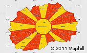 Flag Simple Map of Macedonia, single color outside, flag centered